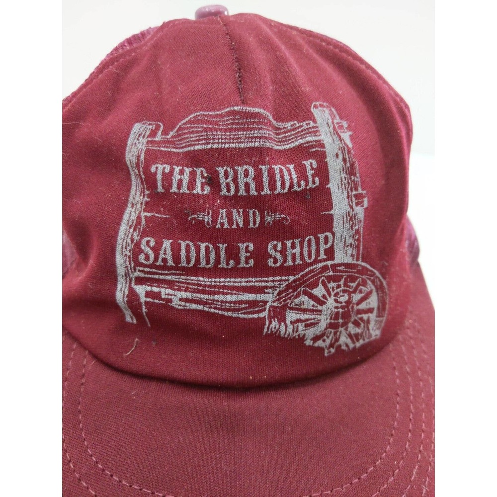 Bridle and Saddle Shop Trucker Hat Mesh Snap Back Adjustable Vintage Western